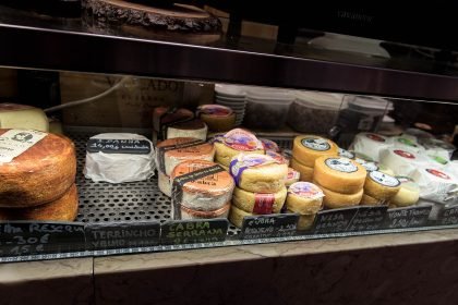 Packaged goods on a retail shelf