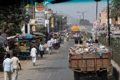 Discarded plastic packaging waste